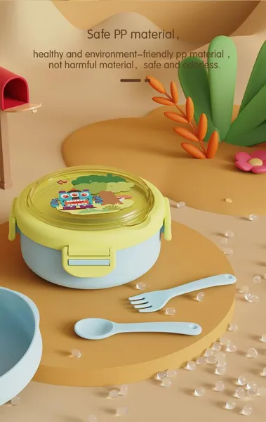 Caserolă termică U-GROW cu linguriță și furculiță Albastru - imagine 6