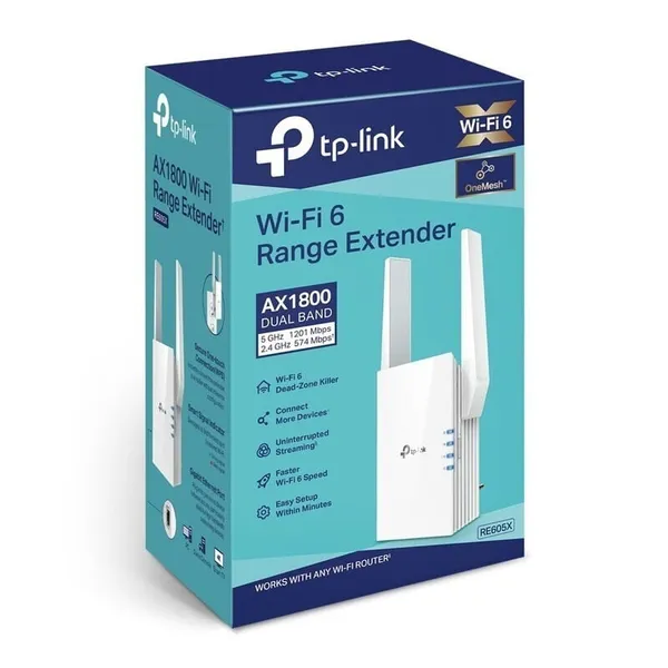 Range Extender TP-LINK RE605X AX1800 WiFi 6 Alb - imagine 2