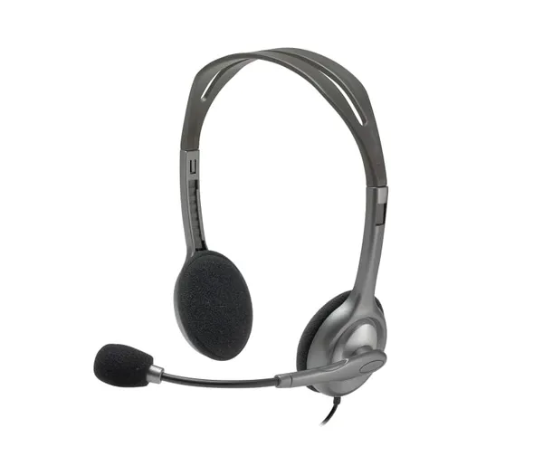 Căști LOGITECH H110 cu Fir Microfon pe Braț Gri - imagine 2