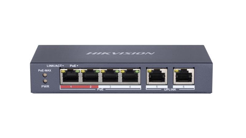 Switch PoE HIKVISION DS-3E0106P-E/M(B) 4 Porturi 35W