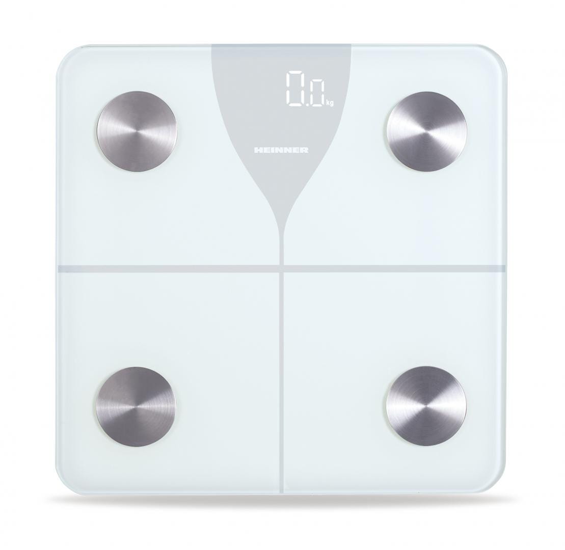 Cântar de baie HEINNER HBS-BTH180WH Sticlă Securizată 180kg Bluetooth Alb