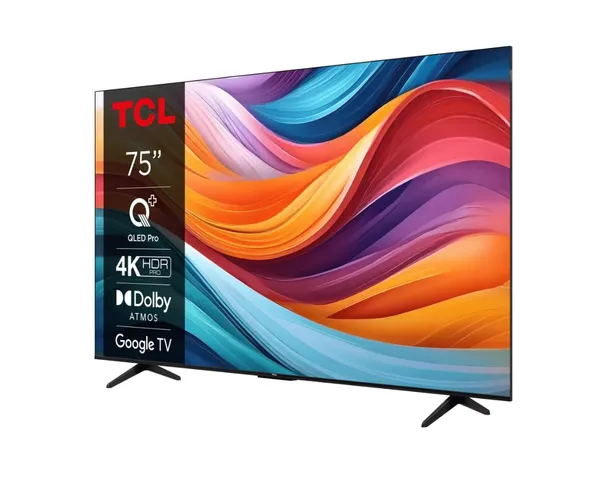 Televizor TCL 75T7B QLED 189 cm 4K Google TV Negru