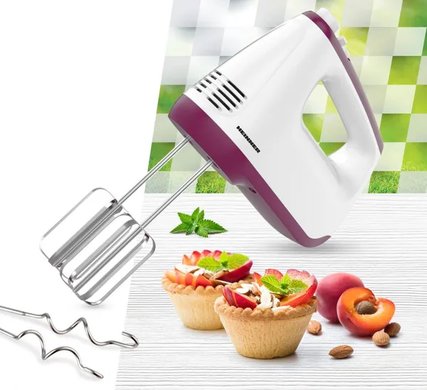 Mixer de Mână HEINNER HM-400BG 400W Alb Burgundy - imagine 3