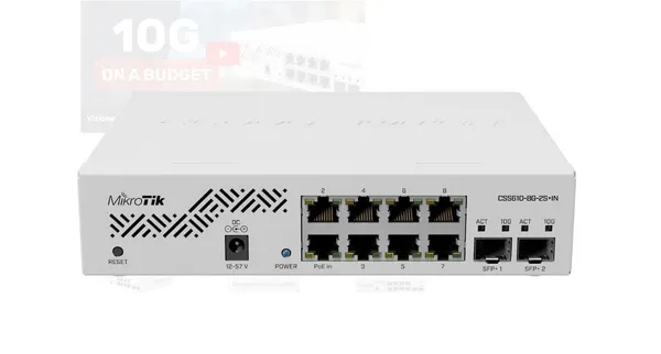 Switch MIKROTIK CSS610-8G-2S+IN 8G 2S+ Managed - imagine 3