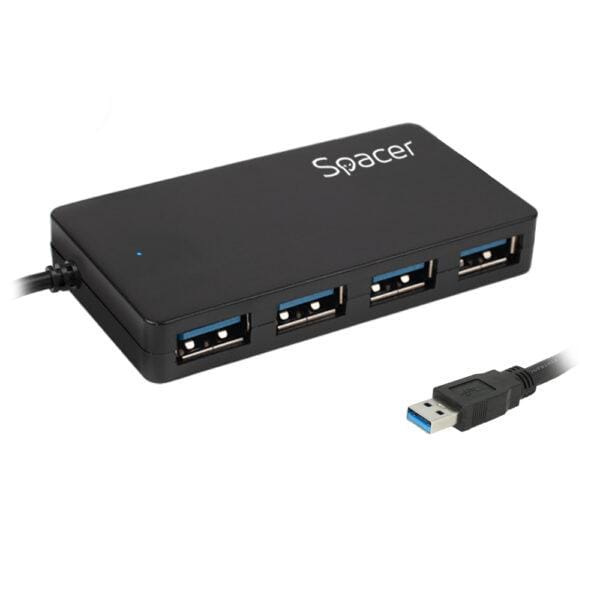 Hub USB SPACER SPHB-USB-4U30-03 4 Porturi USB 3.0 Negru