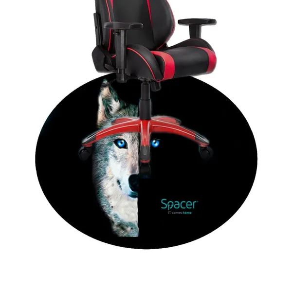 Covor Gaming SPACER SPFP-WOLF-120 Rotund 120cm Negru - imagine 2