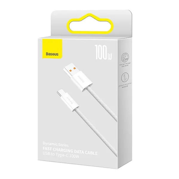 Cablu BASEUS Dynamic USB-C 100W 1m Alb CALD000602 - imagine 5