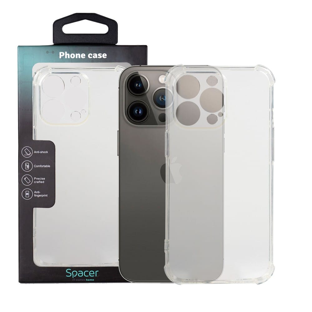 Husă SPACER iPhone 13 Pro TPU Transparent 1.5mm