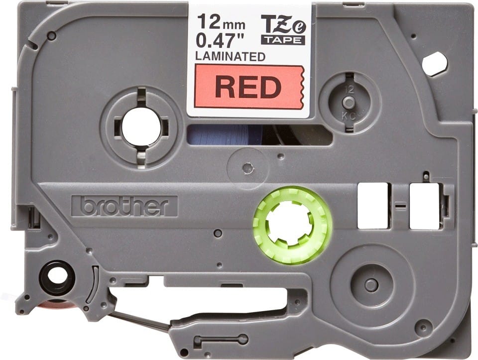 Bandă Laminată BROTHER TZE431 Black on Red 12mm