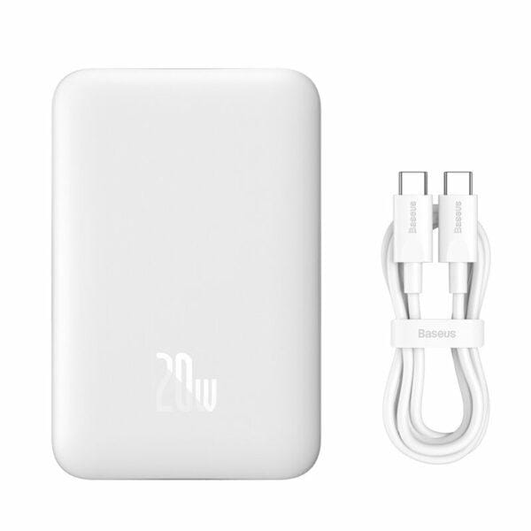 Baterie Externă BASEUS Magnetic Mini Wireless 10000mAh 20W Alb