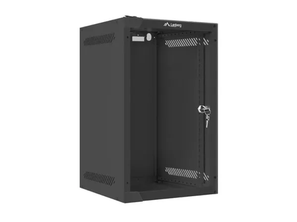 Dulap Rack LANBERG 10 inch Perete 9U 280x310 cu Ușă din Sticlă Negru WF10-2309-10B