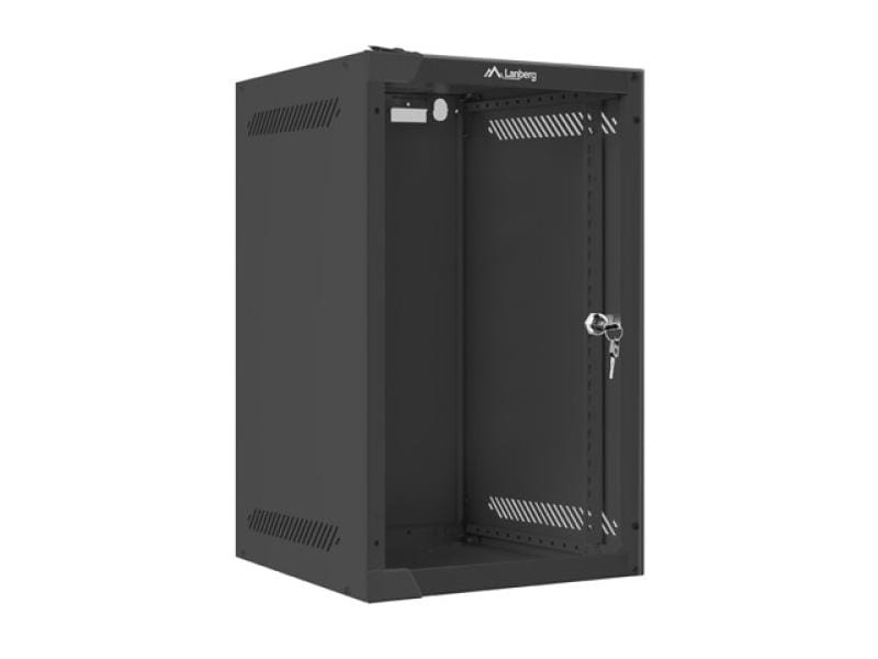 Dulap Rack LANBERG 10 inch Perete 9U 280x310 cu Ușă din Sticlă Negru WF10-2309-10B