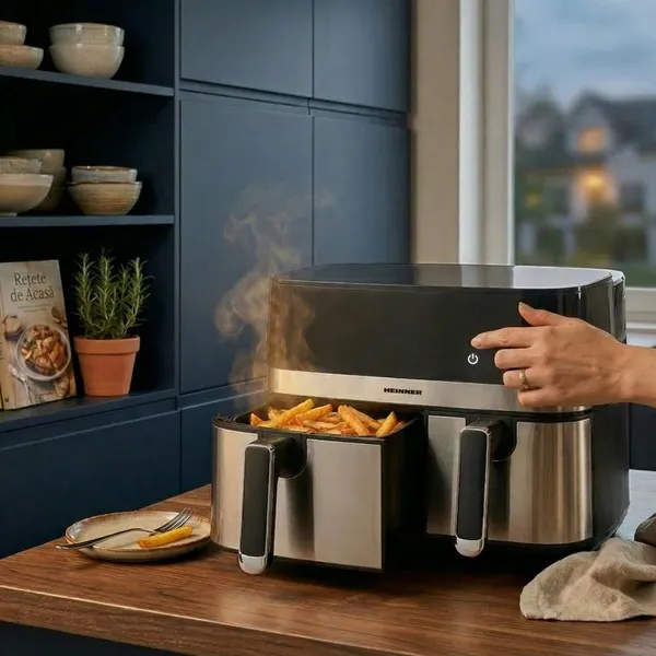 Friteuză Dublă cu Aer Cald HEINNER ProDual Fusion 8.6L 1700W - imagine 7