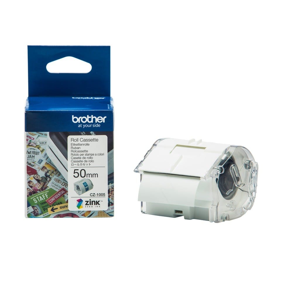 Bandă Continuă Hârtie BROTHER CZ1005 Color 50mm x 5m