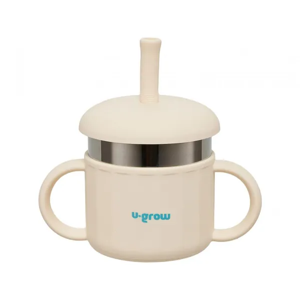 Cană cu pai U-GROW 220 ml Silicon Inox UG-SCT01WH