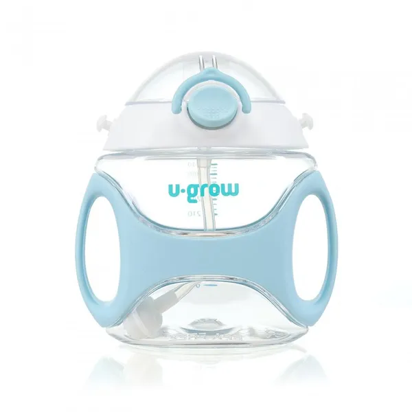 Sticlă U-GROW Tritan cu Pai 330 ml Albastră UG-733BL
