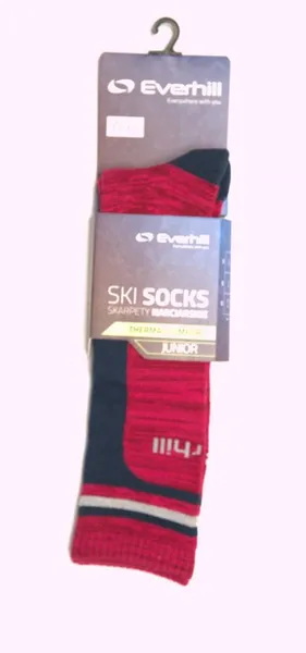 Șosete Ski EVERHILL Junior Roșu-Negru 30-32 - imagine 2