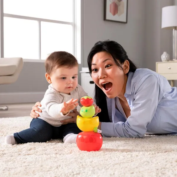 Jucărie de stivuire LAMAZE Fructe 12 luni+ - imagine 4