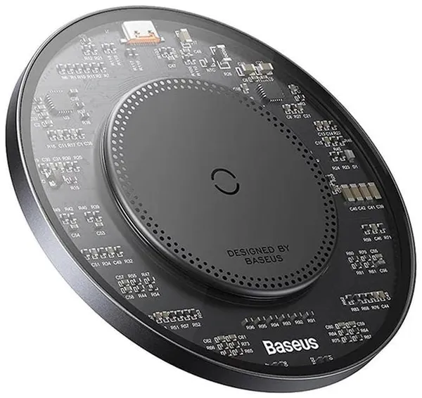 Încărcător Wireless BASEUS Simple Qi 15W Negru - imagine 2