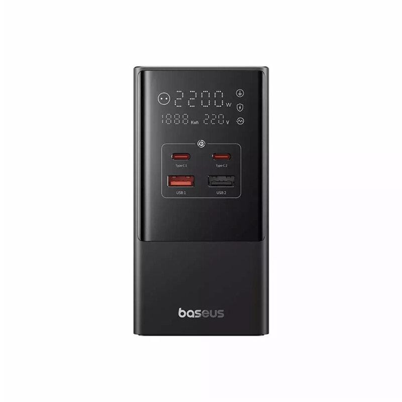 Încărcător Rețea BASEUS PowerCombo Tower Digital 35W 4 Porturi Negru