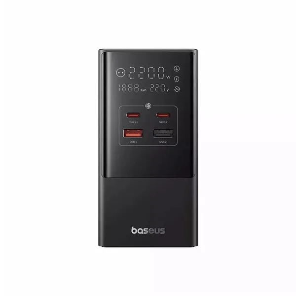 Încărcător Rețea BASEUS PowerCombo Tower Digital 35W 4 Porturi Negru