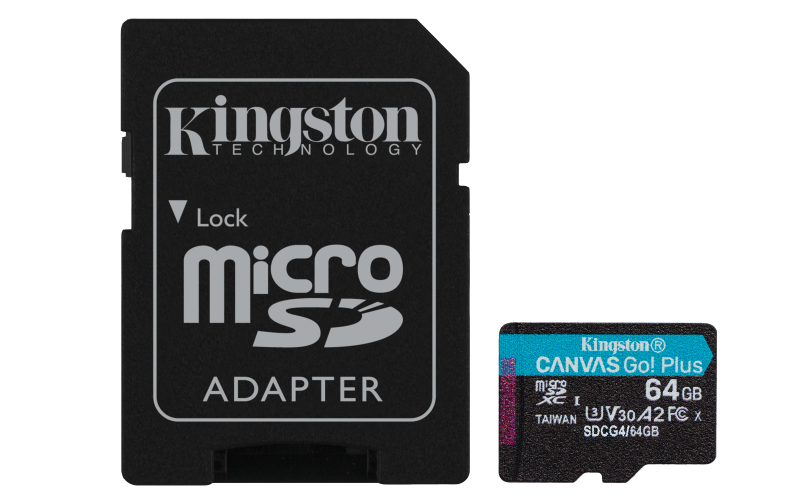 Card de memorie KINGSTON Canvas GO Plus MicroSDXC 64GB cu adaptor