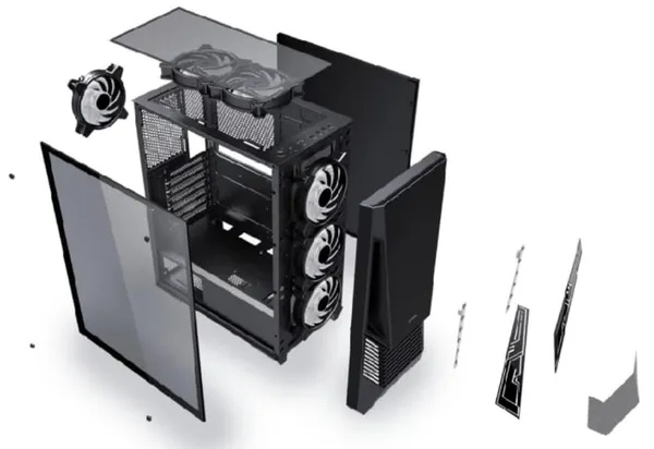 Carcasă Gaming SERIOUX Rogue Mid Tower ARGB Panou Sticlă - imagine 3