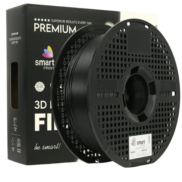 Filament 3D SMART PRINT PETG+CF 1.75 mm Negru 1 kg