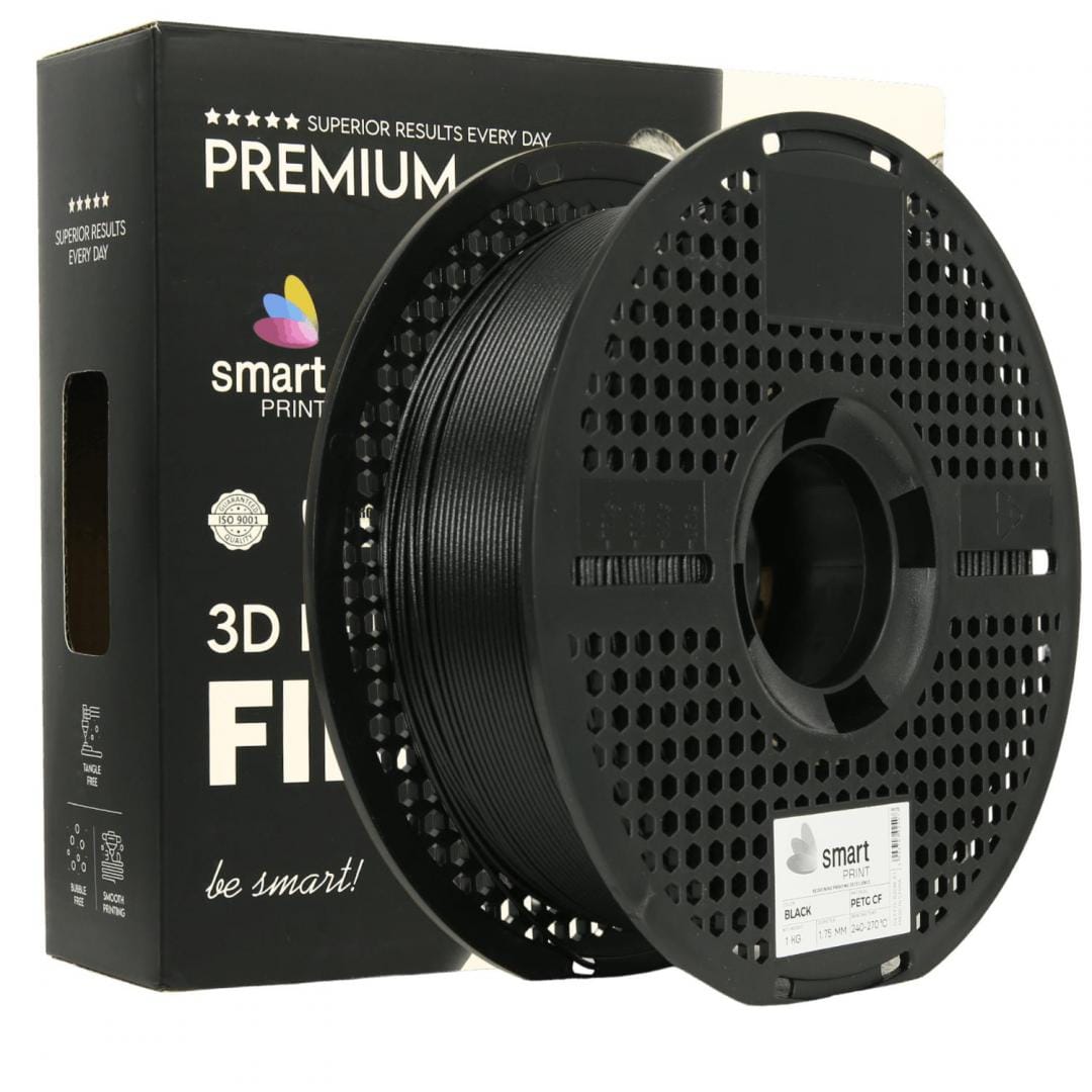 Filament 3D SMART PRINT PETG+CF 1.75 mm Negru 1 kg