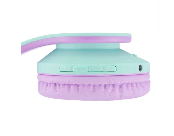Căști Over-Ear POWERLOCUS KidsCat Wireless Cu Cablu Mov Turcoaz - imagine 4