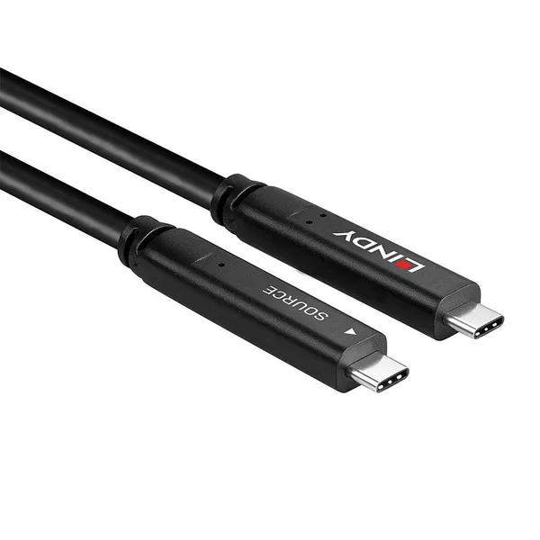 Cablu LINDY USB Type-C 10 m USB 3.2 Gen 1 și DP 1.4 4K Negru LY-43333 - imagine 2