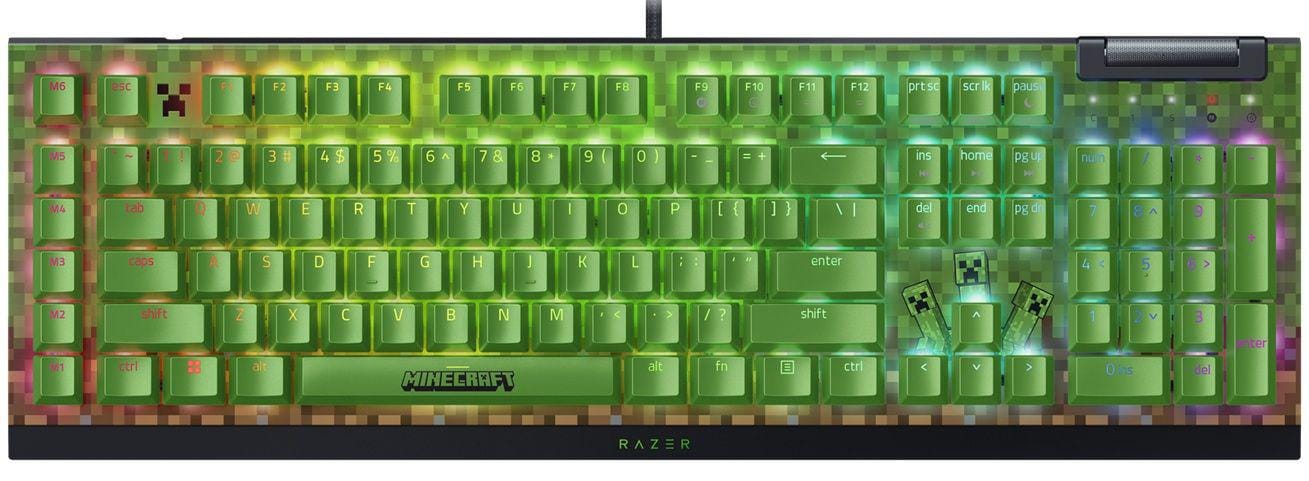 Tastatură Mecanică Gaming RAZER BlackWidow V4 X Green Switch Minecraft Edition