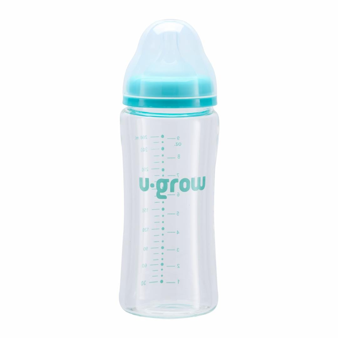 Biberon U-GROW Sticlă 260 ml cu 2 Tetine Extra