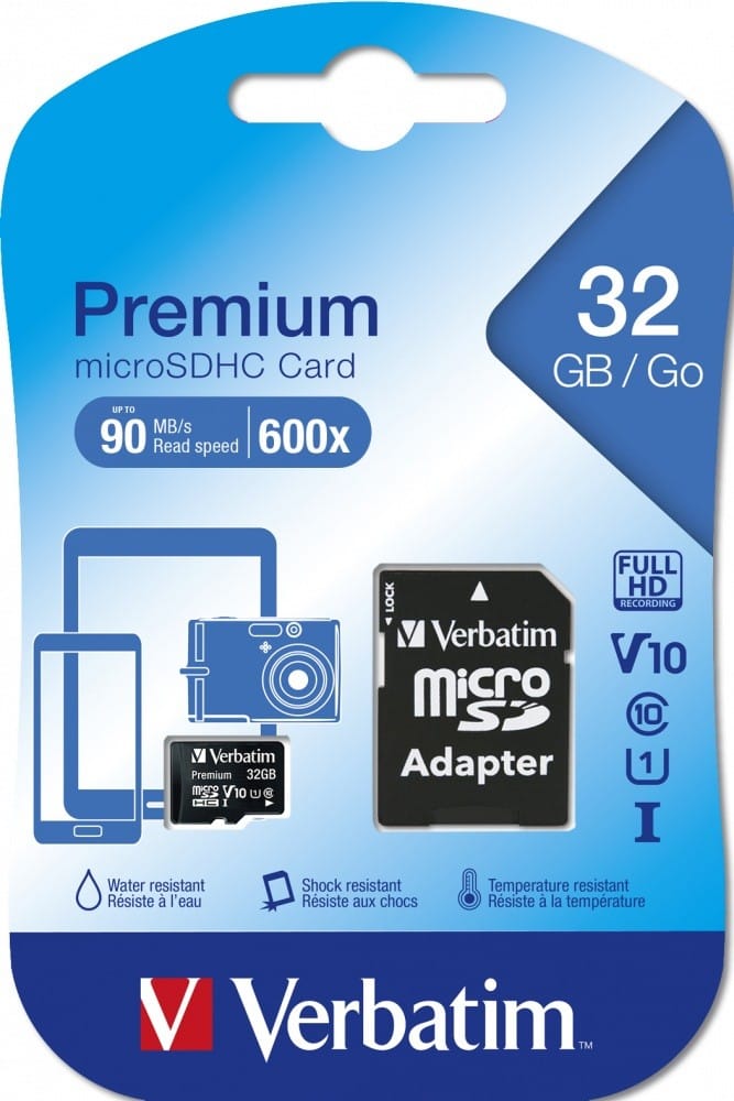 Card memorie VERBATIM Premium MicroSDHC 32GB C10 44083