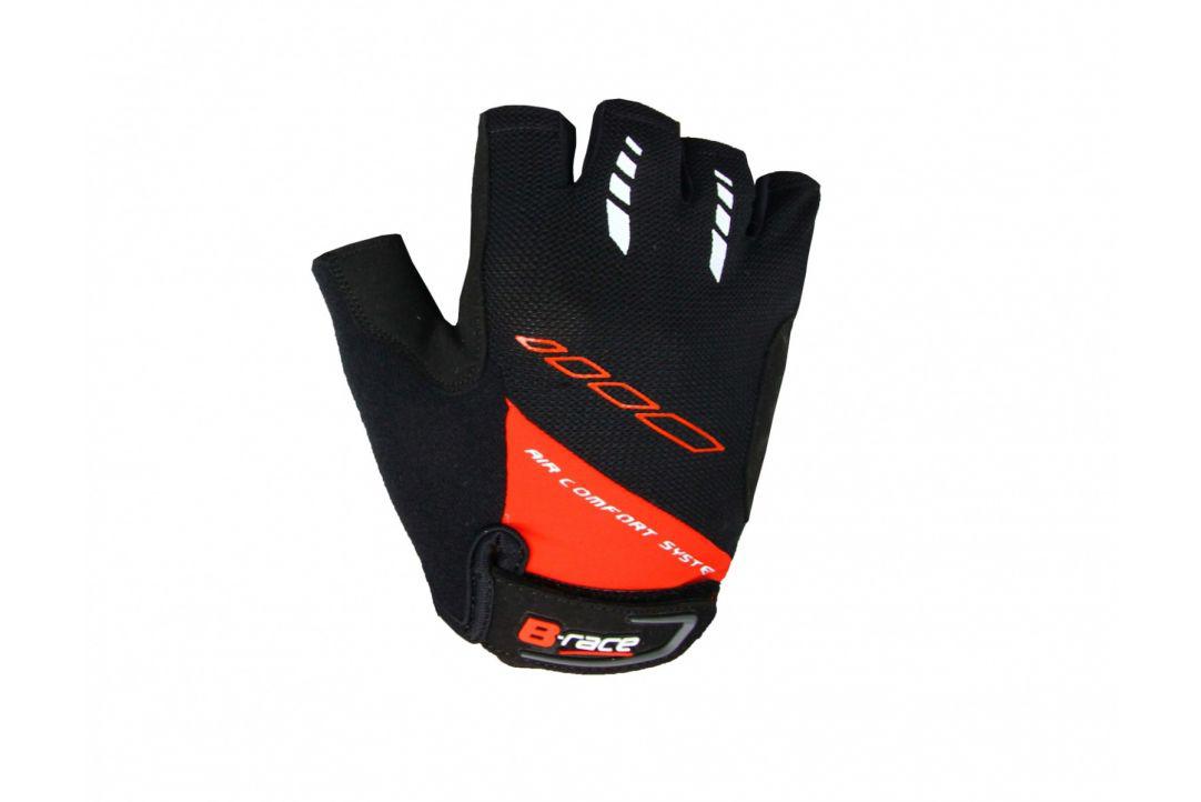 Mănuși bicicletă B-RACE cu gel Negru/Roșu XL