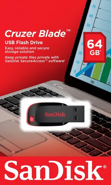 Memorie USB SANDISK Cruzer Blade 64GB SDCZ50-064G-B35 - imagine 3