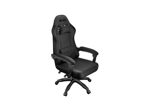 Scaun gaming FURY SHINAI S2, material piele ecologica+fabric, reglabil pe inaltime, greutate maxima suportata 120 kg, inaltime scaun reglabil 42 - 49 cm, spatar ajustabil 135°, dimensiuni roti 51mm, echipat cu piston cu gaz clasa 3, negru