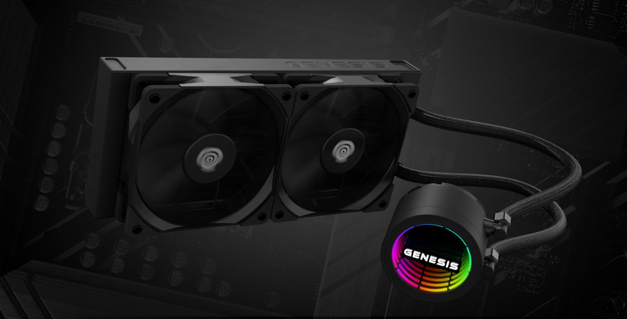 Cooler Procesor GENESIS Hydria 240 Negru 2 ventilatoare ARGB