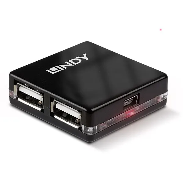 Hub USB LINDY Mini 4 Porturi USB 2.0 Negru LY-42742 - imagine 4