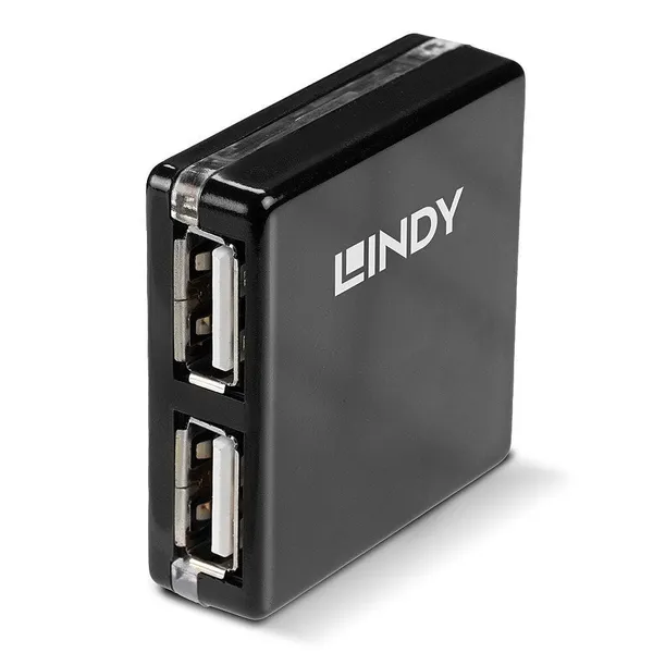 Hub USB LINDY Mini 4 Porturi USB 2.0 Negru LY-42742 - imagine 2