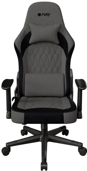 Scaun gaming FURY SHINAI S8, material fabric, reglabil pe inaltime, greutate maxima suportata 130 kg, inaltime scaun reglabil 30.5 - 37.5 cm, spatar ajustabil 135°, dimensiuni roti 60mm,  echipat cu piston cu gaz clasa 4, manere 1D, gri