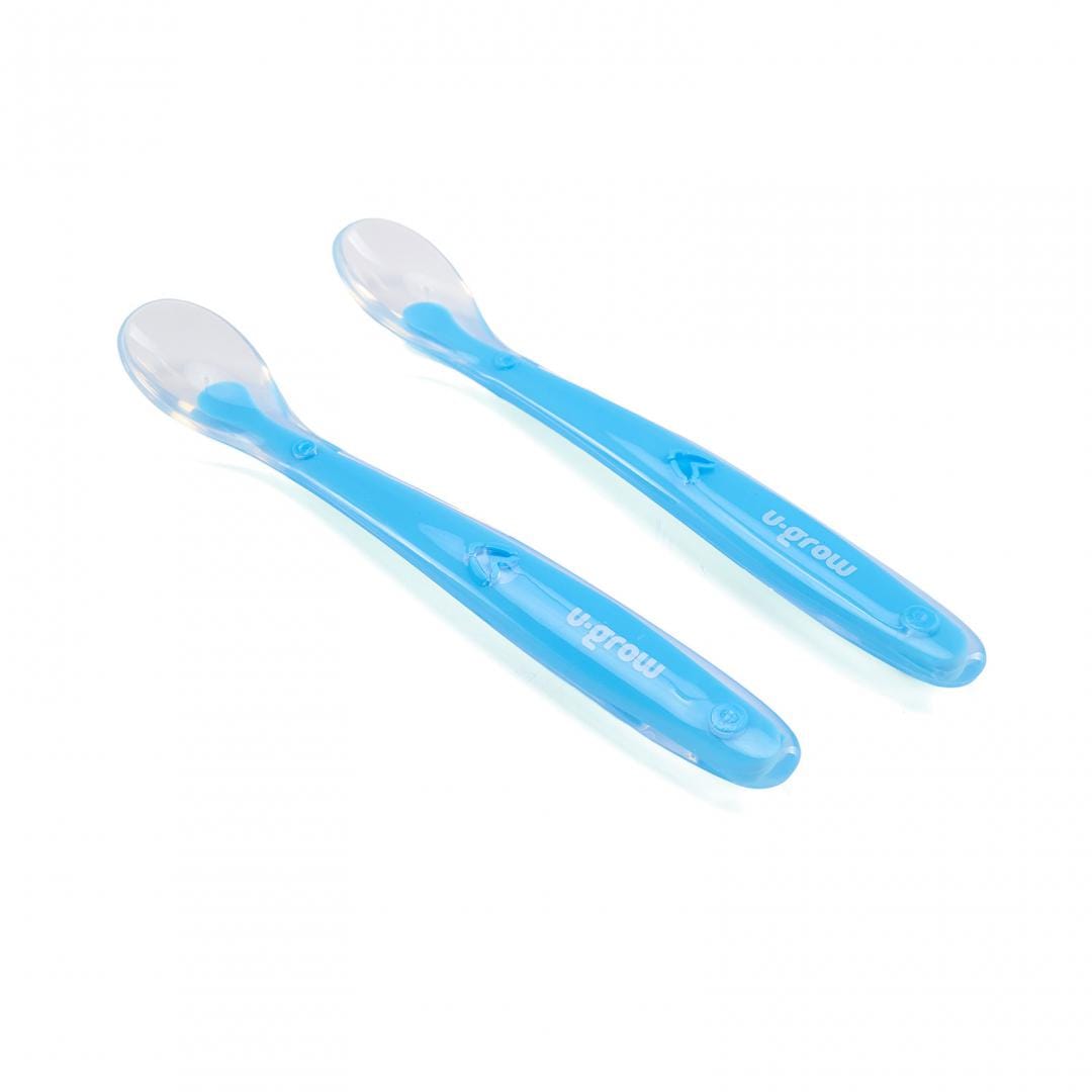 Set 2 Lingurițe Silicon U-GROW Light Blue