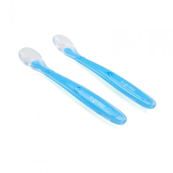 Set 2 Lingurițe Silicon U-GROW Light Blue