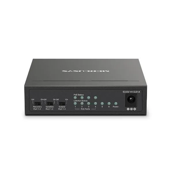 Switch Desktop MERCUSYS MS106LP 6 Porturi 10/100Mbps PoE 40W - imagine 3