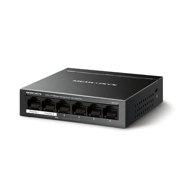 Switch Desktop MERCUSYS MS106LP 6 Porturi 10/100Mbps PoE 40W - imagine 4