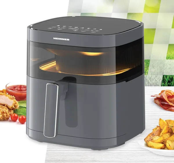 Friteuză cu aer cald HEINNER DualHeat 5.7L 1700W Gri Antracit - imagine 5
