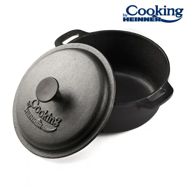 Semioală Fontă HEINNER Cooking 3.8L cu Capac 24cm - imagine 4