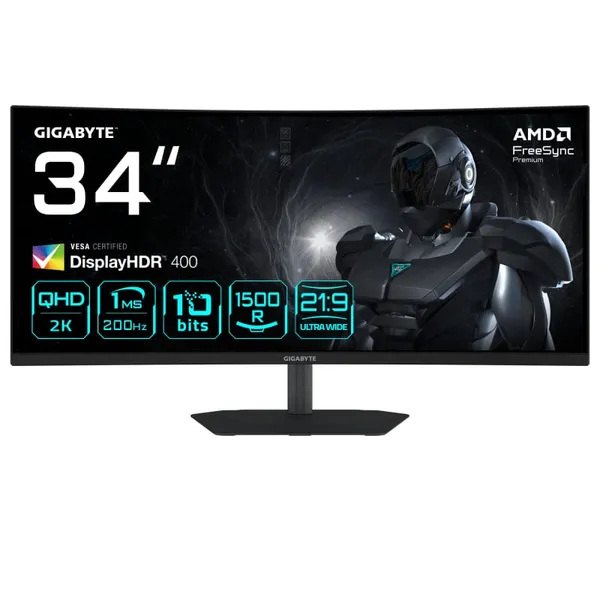 Monitor GIGABYTE G34WQC2 34 WQHD Curved 200Hz Negru