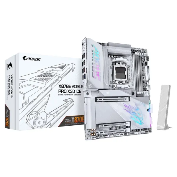 Placă de bază GIGABYTE X870E A PRO X ICE Socket AM5 Alb