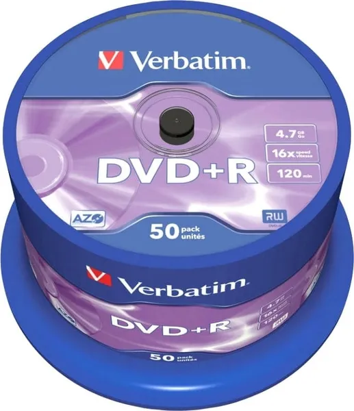 Discuri DVD+R VERBATIM 4.7GB 16x 50 buc Matt Silver 43550
